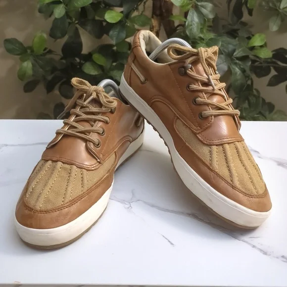 Men's Tan Leather Casual Shoes - Picture 1 of 11